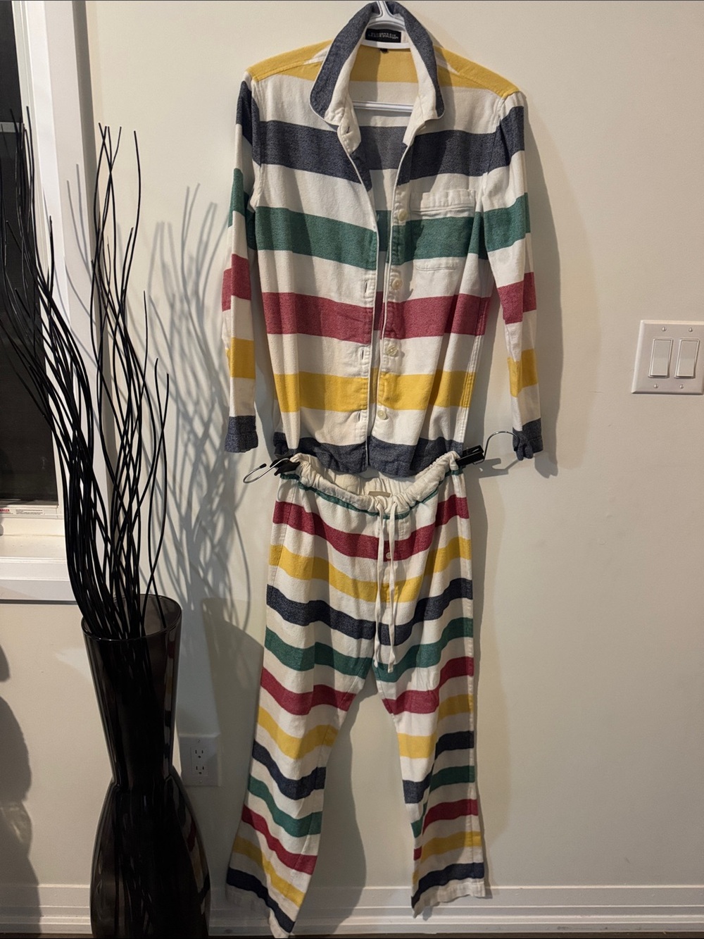 Hudson Bay Striped Cotton Pajama Set - Multicolor